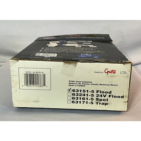 NOS CARQUEST 63151-5 Flood Beam by Grote Rectangular Halogen Worklamp Heavy Duty - Picture 5 of 6